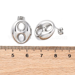 Овальные серьги-гвоздики из нержавеющей стали 304&nbsp;LS-EJEW-A125-79A-P