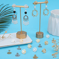 40 шт. 2 цвета фурнитура для сережек-гвоздиков из нержавеющей стали 304&nbsp;STAS-SC0006-63