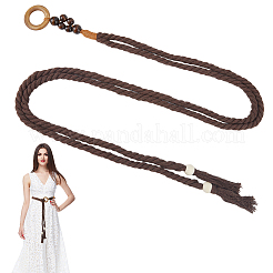 1 шт. плетеный вручную хлопковый пояс с кисточками для женского платья&nbsp;AJEW-CP0010-25B