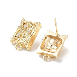 Латунные серьги-гвоздики из циркония&nbsp;KK-E107-14G