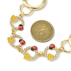 Catene estensori per borse in lega di smalto rosso e giallo con farfalla a molla e coccinella&nbsp;AJEW-BA00143