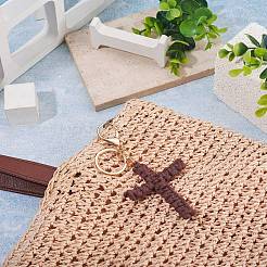 Брелки крестовые из хлопкового шнура&nbsp;AJEW-TAC0031-03B