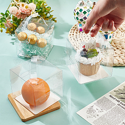 Складные квадратные прозрачные коробки для кексов для домашних животных&nbsp;CON-WH0088-28A