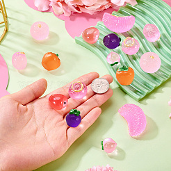 16 шт. 8 стиля светящихся смоляных украшений для фруктов&nbsp;DJEW-TA0001-16