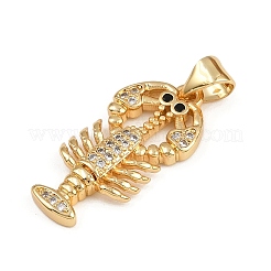 Pendentifs avec zircon cubiques à micro-pavés en laiton&nbsp;KK-C116-02A-G