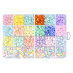 516шт 21 стильных акриловых круглых бусины&nbsp;DIY-YW0008-09