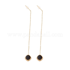 Lunga catena con orecchini pendenti a rombo smaltato&nbsp;EJEW-A067-03G