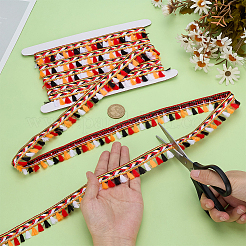 Лента из полиэстера с бахромой цвета радуги&nbsp;SRIB-WR0001-16