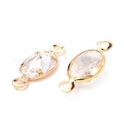 Латунные соединители с прозрачным кубическим цирконием с микропаве&nbsp;ZIRC-K087-15KCG