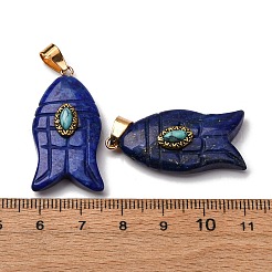 Anhänger aus natürlichem Lapislazuli und synthetischem Türkis&nbsp;G-Z084-01G-09