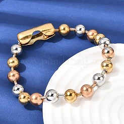 Braccialetti con perline rotonde in acciaio inossidabile 304 per donne e uomini&nbsp;BJEW-K240-10B