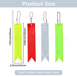 16 pieza de 4 colores rectangulares de plástico PVC que reflejan la luz&nbsp;HJEW-GF0001-79