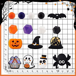 36 шт. 18 стиля силиконовых бусин на Хэллоуин&nbsp;SIL-PH0001-28