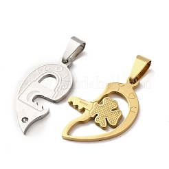 304 Edelstahl-Strass-Split-Anhänger&nbsp;STAS-F368-10GP