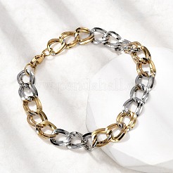 Браслеты из кубинской цепочки из нержавеющей стали 304 для женщин&nbsp;LS-BJEW-D377-01C