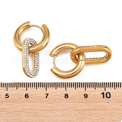 Boucles d'oreilles créoles en acier inoxydable 304 avec strass&nbsp;EJEW-T057-02G
