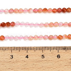 Stränge aus natürlichen Rosenquarz- und rotem Hämatoidquarzperlen in Farbverläufen&nbsp;GG-CBA1668-A03-3mm