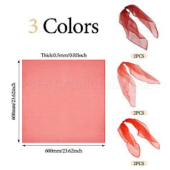 6 Stück 3 Farben einfarbiger Nylon-Seidenschal für Frauen und Mädchen&nbsp;AJEW-TA0003-33A-01