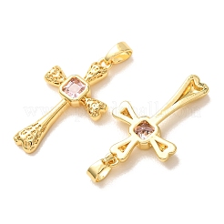 Pendenti in ottone con micro pavé di zirconi rosa&nbsp;CU-CBA9AB3-37G