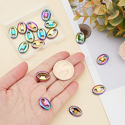 16 шт. вакуумное покрытие PVD немагнитный синтетический гематитовый соединительный брелок&nbsp;G-AR0004-78