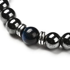 Set di bracciali elasticizzati con perline naturali occhio di tigre (tinte).&nbsp;BJEW-JB06653-05