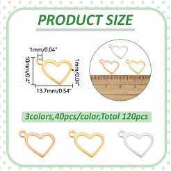 120 шт. 3-х цветные подвески из нержавеющей стали 304&nbsp;STAS-WR0001-19B
