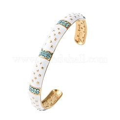 Браслеты-манжеты из нержавеющей стали 304 с эмалью для женщин&nbsp;BJEW-H637-02B-G