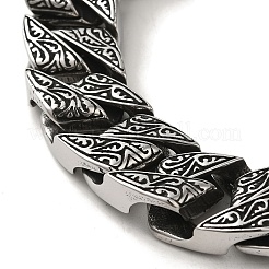 Браслеты из кубинской цепочки из нержавеющей стали 304 для женщин и мужчин BJEW-Q341-06D-AS