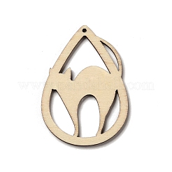 Gros pendentifs en bois imprimés&nbsp;WOOD-B007-02