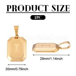 1шт. прямоугольник из нержавеющей стали с подвесками в виде букв&nbsp;NJEW-TA0001-22I