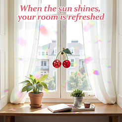 Стеклянные вишневые диско-шары украшения&nbsp;AJEW-WH0596-334