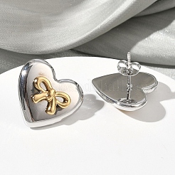 Boucles d'oreilles à tige en acier inoxydable 304 bicolore&nbsp;EJEW-B156-15P