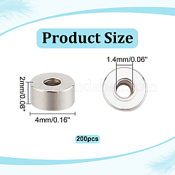 200 шт. 201 бусины из нержавеющей стали&nbsp;STAS-HY0001-52