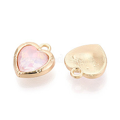 Подвески из сплава и стекла с гальваническим покрытием для стеллажей&nbsp;PALLOY-T024-05C-G