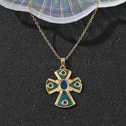 Colliers pendentifs en acier inoxydable 304 émaillé turquoise pour femmes&nbsp;NJEW-C118-01B-G