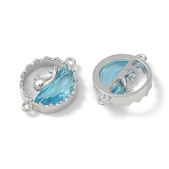 Шармы-соединители из латуни с микропаве из прозрачного кубического циркония&nbsp;LS-KK-S367-17B