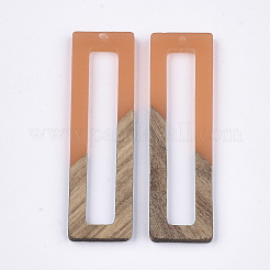 Grands pendentifs en résine et bois de noyer&nbsp;X-RESI-S358-97C