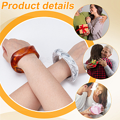 4шт. двухцветные акриловые браслеты&nbsp;BJEW-UN0001-80B