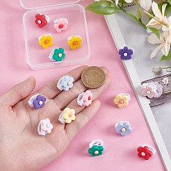 16 Stück Schnürsenkelschnallenclips in Blumenform aus Harz und Kunststoff in zwei Farben&nbsp;HJEW-HY00150