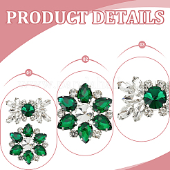 4 шт. 2 стиля украшения для обуви из латунных страз в виде цветка&nbsp;AJEW-WR0002-42A