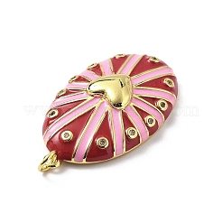 Овальные подвески с сердцем из латуни с микропаве и фианитами&nbsp;KK-Z114-24G