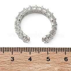 Offene Manschettenringe aus Messing mit Mikropavé und Zirkonia für Damen&nbsp;RJEW-C163-07P
