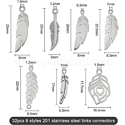 20 pieza 5 colgantes huecos de acero inoxidable estilo 201&nbsp;STAS-BC0002-73