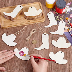 40 шт. 2 подвески из необработанного дерева в ковбойском стиле&nbsp;WOOD-GA0002-02