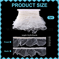 5 м отделка из органзы с цветочным кружевом&nbsp;OCOR-PH0006-91