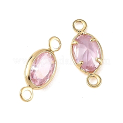 Breloques connecteurs ovales en laiton pavé de zircone cubique shegrace&nbsp;XGRQ2O133-439B-G