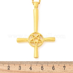 Христианский кулон в виде перевернутого креста и звезды из сплава&nbsp;LS-NJEW-NH0001-03G