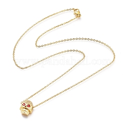 Colliers en laiton avec pendentif avec zircone cubique de micro pave&nbsp;NJEW-A127-05G