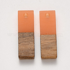 Pendentifs en résine transparente et bois de noyer&nbsp;RESI-S358-79B-B02