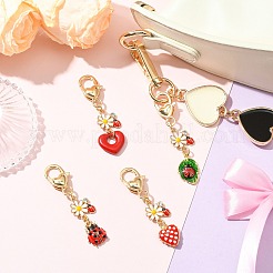 4 шт. 4 стиля эмалевых брелоков из сплава&nbsp;KEYC-CJ00011